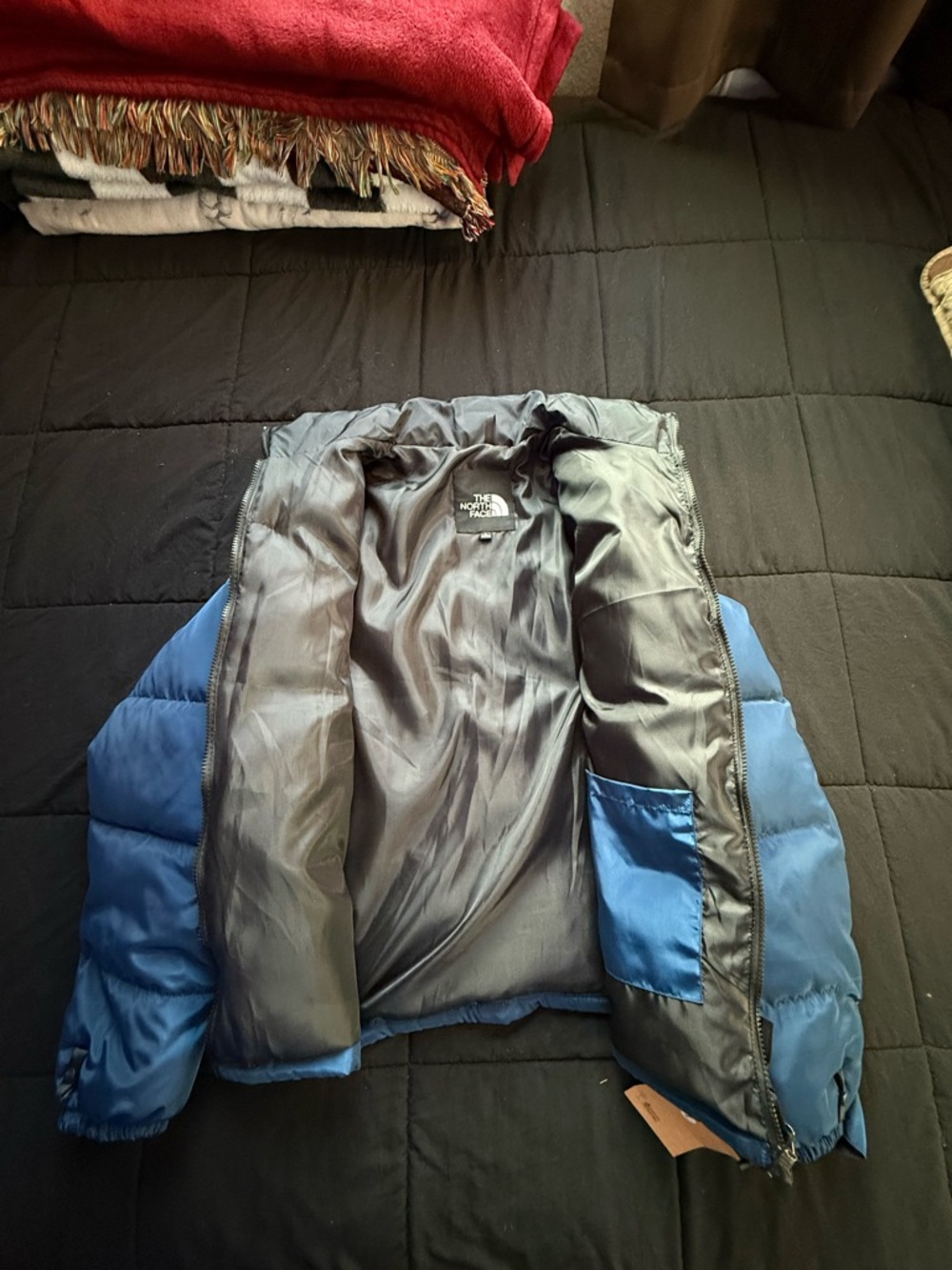 The North Face Blue and Black Puffer Jacket - Picture 3 of 8